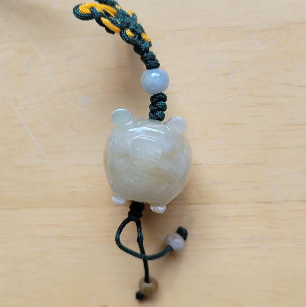 Elegant Jade Pig Charm